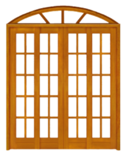 Porta de Correr Arco Quadriculada 4 Folhas